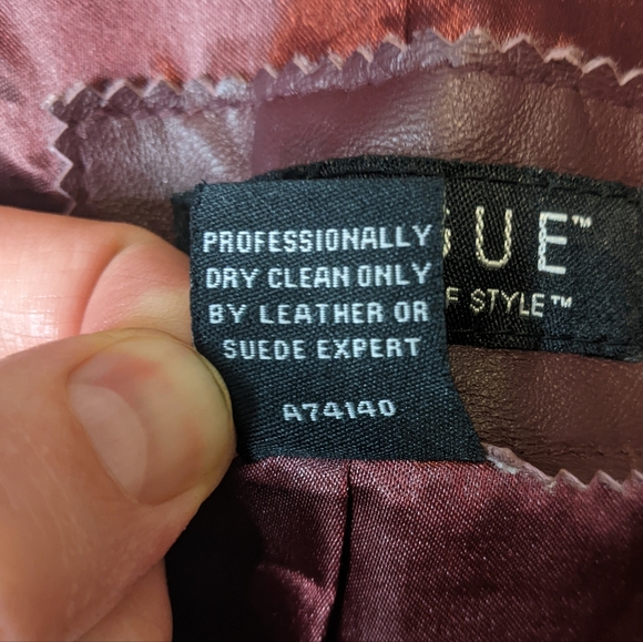 Dialogue Genuine Leather Burgundy Red Jacket Size S Woman - Picture 13 of 14